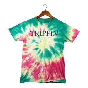 Vintage T-Shirt Trippin Tie Dye Hippy Indie Festival LSD Shrooms Stoner Shirt M